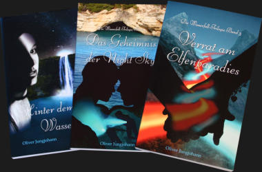 Cover der Einzelbände der Wasserfall-Trilogie von Oliver Jungjohann